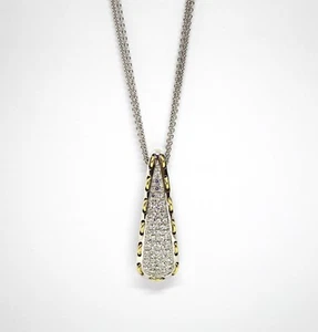 Collana Girocollo in Oro Bianco e Giallo 18k con Goccia in Zirconia - Imagen 1 de 2