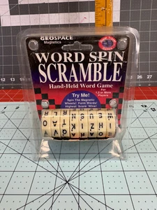 Word Spin Scramble, 1995 Hand Held Family Game By Geospace Magnetics Wheels - Picture 1 of 7