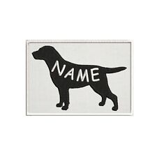 Maßgeschneiderte Hunderasse schwarz Labrador bestickt Namensschild Aufnäher [AUFBÜGELN] - IHR NAME