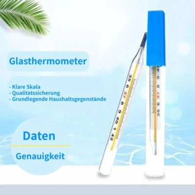 1 PC Glas Genauigkeit Thermometer Quecksilberfrei Doppel Skala Traditionell - Bild 1 von 4
