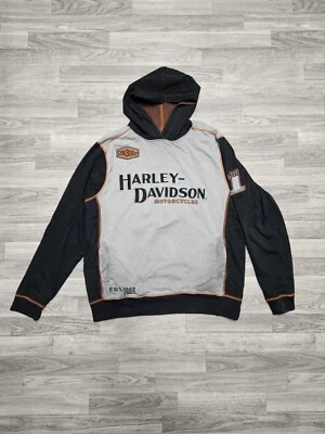 HarleyDavidson Iron Block Gris Negro Algodón Pullover Sudadera con Capucha Adulto Talla Grande  Foto 1 de 4
