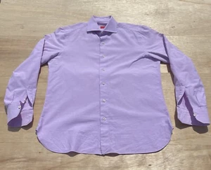 ISAIA NAPOLI Blend Button Up Shirt Summer Casual Beach Men Pink SIZE 26x22 - Picture 1 of 8
