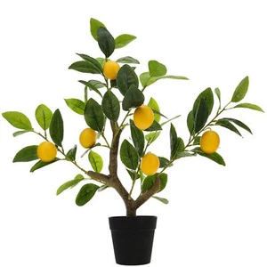 20" Artificial Yellow Lemon Tree Fake House Green Plant Fruits Decoration wit... - Picture 1 of 7