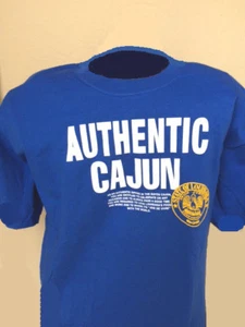 CAMISETA CAJÚN AUTÉNTICA LUISIANA TALLA M MANGA CORTA AZUL REAL ALGODÓN CAMISETA - Imagen 1 de 4
