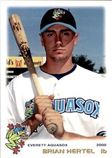 2000 Everett Aquasox Grandstand #12 Brian Hertel Fresno California CA Card