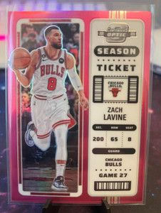 2022-23 CONTENDERS OPTIC SEASON TICKET PINK PRIZM ZACH LAVINE /75