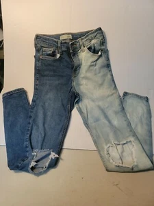 TopShop Moto jamie Jeans W25 L32 Boyfriend Style Button Fly Distressed Crop b9 - Picture 1 of 9
