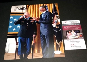 Foto 8x10 firmada por la Medalla de Honor de Bennie Adkin certificado de autenticidad JSA MOH - Imagen 1 de 1
