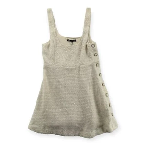 Zara Dress Womens Medium Tweed Short Tank Sleeveless Mini Side Buttons NEW - Picture 1 of 10