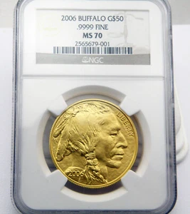 2006 Gold Buffalo $50 .9999 Fine Gold "FIRST YEAR OF ISSUE" - NGC MS70  - Picture 1 of 6