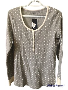 NWT Tommy Hilfiger Gray White Snowflakes Thermal Pajama Top Size Small - Picture 1 of 2