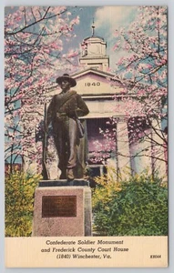 Confederate Soldier Monument Postcard Winchester VA Unposted - Picture 1 of 2