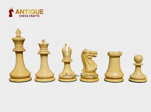 1849 Jaques Reproduction Staunton Chess Pieces Vintage 3.75" Boxwood/Ebonywood - Picture 1 of 7
