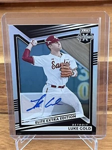 2022 Elite Edizione Extra Luke Gold Autografo Prospettiva Tigri #147 - Foto 1 di 2