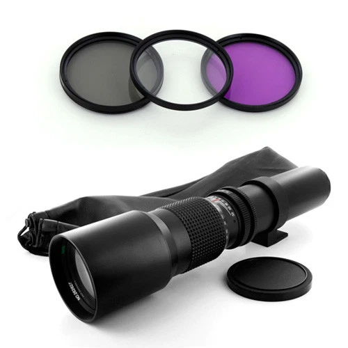 500mm Telephoto Lens + 67mm Filter for Canon EOS 5D 7D 60D 50D 30D 10D 1D 1Ds - Image 1 of 1