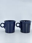 2 Fiestaware Cobalt Blue Ring Handle Coffee Cup Mugs Tom & Jerry Fiesta Vintage