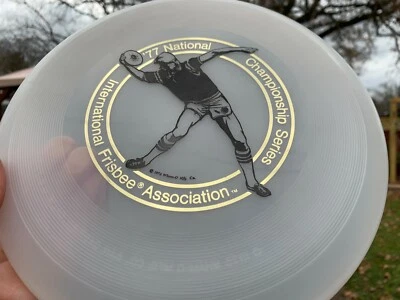 1977 National Championships Mint Gold Black 40 Mold Disc Golf Frisbee Wham-O   - Image 1 of 4