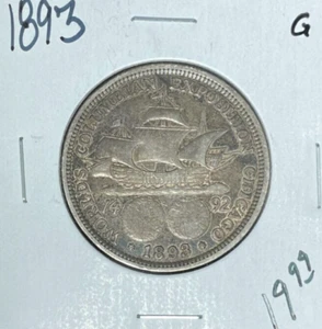 1893 MEDIO DÓLAR DE PLATA CONMEMORATIVO EXPO ~BONITA MONEDA~ REF#G - Imagen 1 de 2