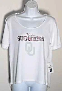 Oaklahoma Sooners Women's Jeweled T-Shirt Size S $45 NWT - Picture 1 of 2