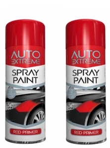 2 x 250ml AX RED PRIMER Spray Paint Aerosol Can Auto Extreme Car Van Bike . - Picture 1 of 1