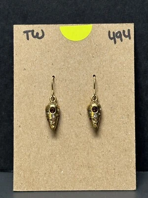 Vtg Patricia Locke Crystal Gold Tone Dangle Signed Tear Drop Earrings 494 NEW - Image 1 of 4