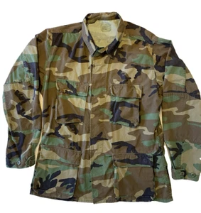 Vintage Size Medium Long Woodland Camo Field Coat Military - Picture 1 of 15