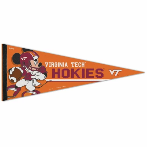 VIRGINIA TECH HOKIES MICKEY MOUSE DISNEY ROLL UP FELT PENNANT 12"x30" WINCRAFT Cover