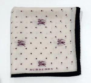 HANDKERCHIEF BURBERRY MEN Polka Dot Beige Red COTTON POCKET SQUARE 18” - Picture 1 of 7