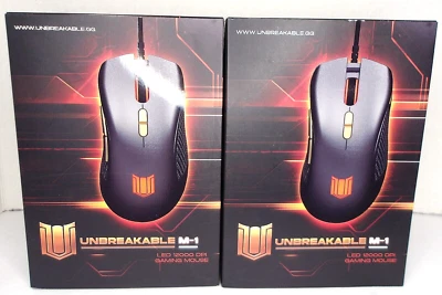 NEW!! UNBREAKABLE M-1 Gaming Mouse LED 12000 DPI, Wired, Set of 2 - Image 1 of 4