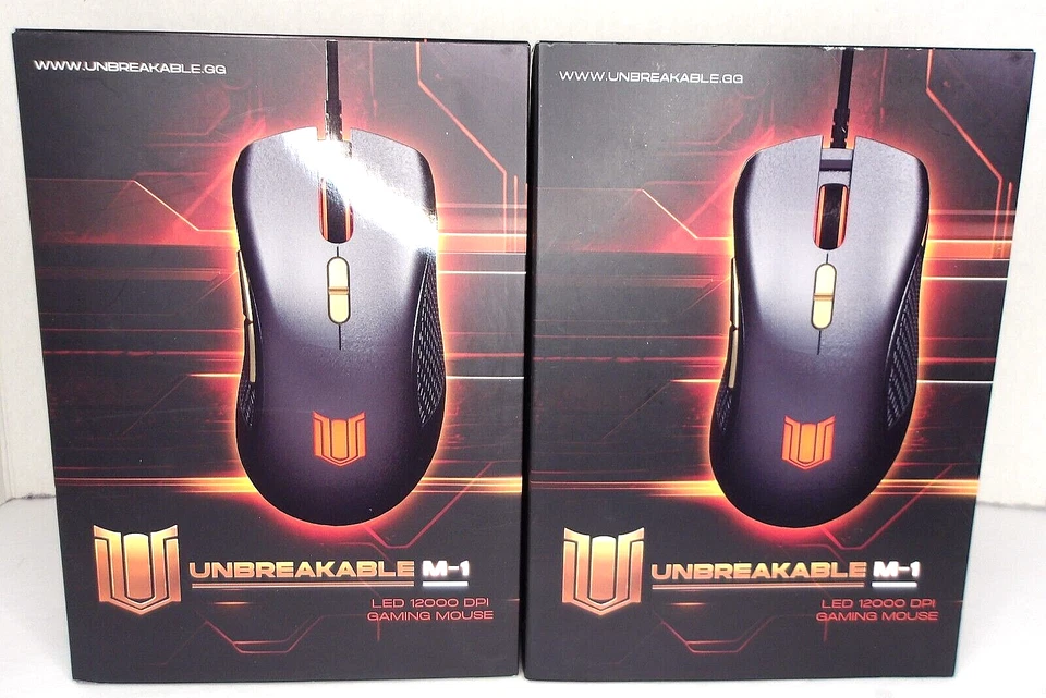 NEW!! UNBREAKABLE M-1 Gaming Mouse LED 12000 DPI, Wired, Set of 2 - Image 1 of 4
