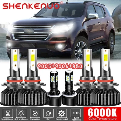 Faro LED alto/bajo haz + luz antiniebla 6X 6000K para Chevy Trailblazer 2002 2003-2005 Foto 1 de 4