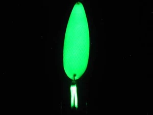 Cuchara de arrastre de salmón que brilla en la oscuridad patrón hexagonal verde brillante ¡tú eliges la talla! - Imagen 1 de 2
