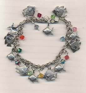 Bracciale "pesciolini" con cristalli Swarovski multicolor - Imagen 1 de 1
