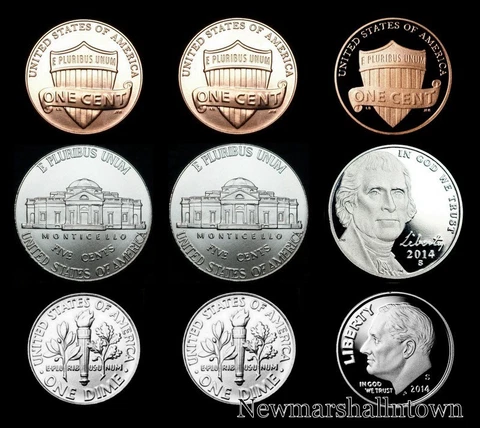 2014 P+D+S Lincoln Penny, Jefferson Nickel, Roosevelt Dime ~ Mint Proof Set Cover