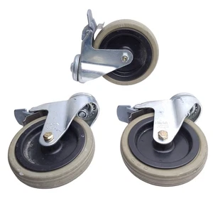 Lot of 3 Blickle LKRA-VPA 125K-FL Swivel Caster ø125mm x 25mm Wheel, Metal Brake - Picture 1 of 6