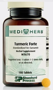 Standard Process, Mediherb, TURMERIC FORTE, 180 Tablets. Best By: 08.01.27 - Picture 1 of 3