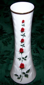 12 Inch Tall Lovely Mitterteich Bavaria European Rose White Vase - Picture 1 of 2