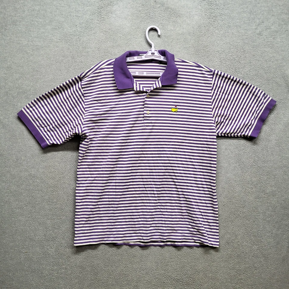 Polo de golf vintage Masters Collection para hombre L púrpura bordado a rayas años 90 Foto 1 de 4