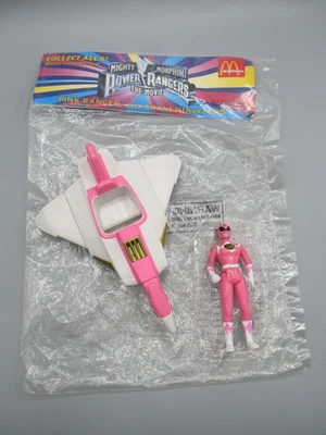 McDonald's Mighty Morphin Power Ranges 1995 - Pink Ranger con grúa Ninjazord Foto 1 de 4