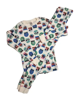 Hanna Andersson Christmas Pajamas Sz 150 12 Snowglobes Organic Cotton Holiday  - Image 1 of 4