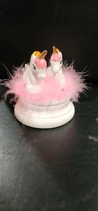 Joyero baratija unicornios arco iris vintage cerámica plumas rosa TRKHM725 - Imagen 1 de 3
