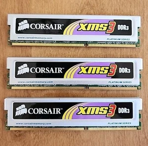Corsair XMS3 6 GB (3 x 2GB) DIMM 1600 MHz DDR3 RAM Memory (TR3X6G1600C9) QTY 1 - Picture 1 of 3