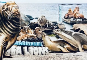 SIERRA LEONE SEA LIONS MARINE LIFE STAMPS SS MNH 2016 OCEAN WILD ANIMALS FAUNA - Picture 1 of 1