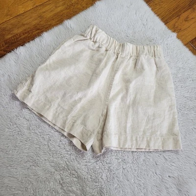 Elizabeth Suzann Linen Pull On Shorts Women's Large Pockets Lagenlook Coastal - Image 1 of 4