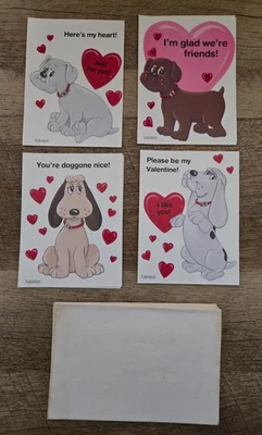Pound Puppies Día de San Valentín 16 tarjetas 4 diseños 1986 Tonka Corp ¡muy lindo! Foto 1 de 4