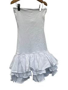 Zara Trägerloses Kleid Gr. S Weiß Kurz Baumwollmischung Damen - Bild 1 von 5