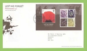 G.B. 2007 Lest We Forget M/S set Royal Mail First Day Cover, Tallents House - Picture 1 of 1