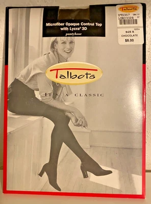 Nuevas Pantimedias Talbots Microfibra Opacas Lycra Control 3D Top Talla B Chocolate Foto 1 de 2