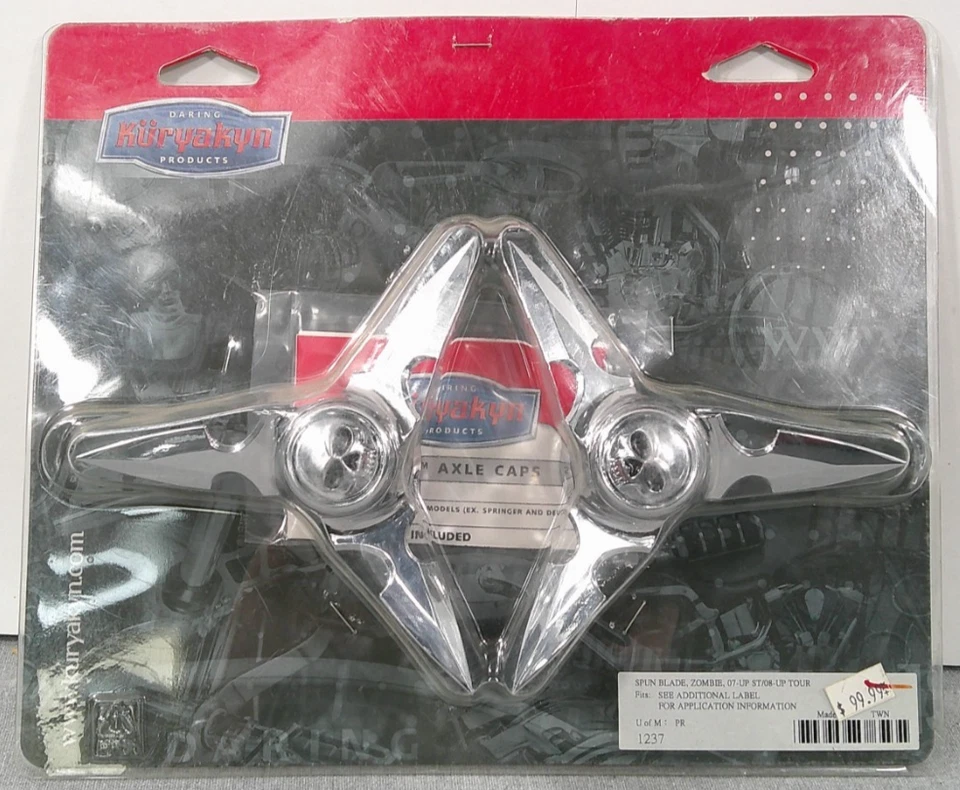 Cubierta del eje delantero Kuryakyn hoja giratoria calavera cromada para Harley Davidson Foto 1 de 4