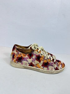 Born KAI Tan Floral Suede Leather Women’s Sneaker Shoe Size 8.5/40 - Picture 1 of 16